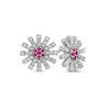 Thumbnail Image 0 of Lab-Created Ruby and White Lab-Created Sapphire Starburst Stud Earrings in Sterling Silver