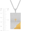 Thumbnail Image 1 of Men's Multi-Finish Bevelled Edge Lord's Prayer Tablet and Cross Dog Tag Pendant in Stainless Steel and Yellow IP - 24"
