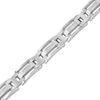 Thumbnail Image 0 of Men's 0.15 CT. T.W. Diamond Multi-Finish Triple Row Link Bracelet in Stainless Steel - 8.5"