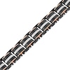 Men's 0.31 CT. T.W. Diamond Riveted Multi-Row Link Bracelet in Stainless Steel with Black and Rose IP - 8.5"