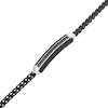 Men's 0.19 CT. T.W. Black Enhanced Diamond Multi-Finish Border ID Bracelet in Stainless Steel and Black IP - 8.5"