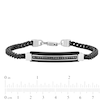 Men's 0.19 CT. T.W. Black Enhanced Diamond Multi-Finish Border ID Bracelet in Stainless Steel and Black IP - 8.5"