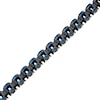 Thumbnail Image 0 of Men's 8.75mm Multi-Finish Riveted Dome Link Bracelet in Stainless Steel with Black and Blue IP - 8.5"