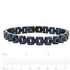 Thumbnail Image 2 of Men's 8.75mm Multi-Finish Riveted Dome Link Bracelet in Stainless Steel with Black and Blue IP - 8.5"