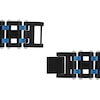 Thumbnail Image 1 of Men's 17.0mm Riveted Multi-Row Brick Pattern Link Bracelet in Stainless Steel with Black and Blue IP - 8.75"