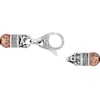 Thumbnail Image 1 of Men's 10.0mm Rose Lava Bead with Skull and Crossbones Bracelet in Stainless Steel with Gunmetal Grey and Rose IP - 8.5"
