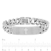 Men's Multi-Finish Lord's Prayer and Cross ID Bracelet in Stainless Steel - 8.5"