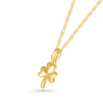 Heart-Shaped Three-Leaf Clover Pendant in 10K Gold