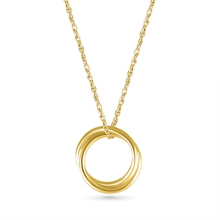 Double Circle Pendant in 10K Gold