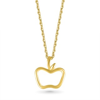 Apple Outline Pendant in 10K Gold