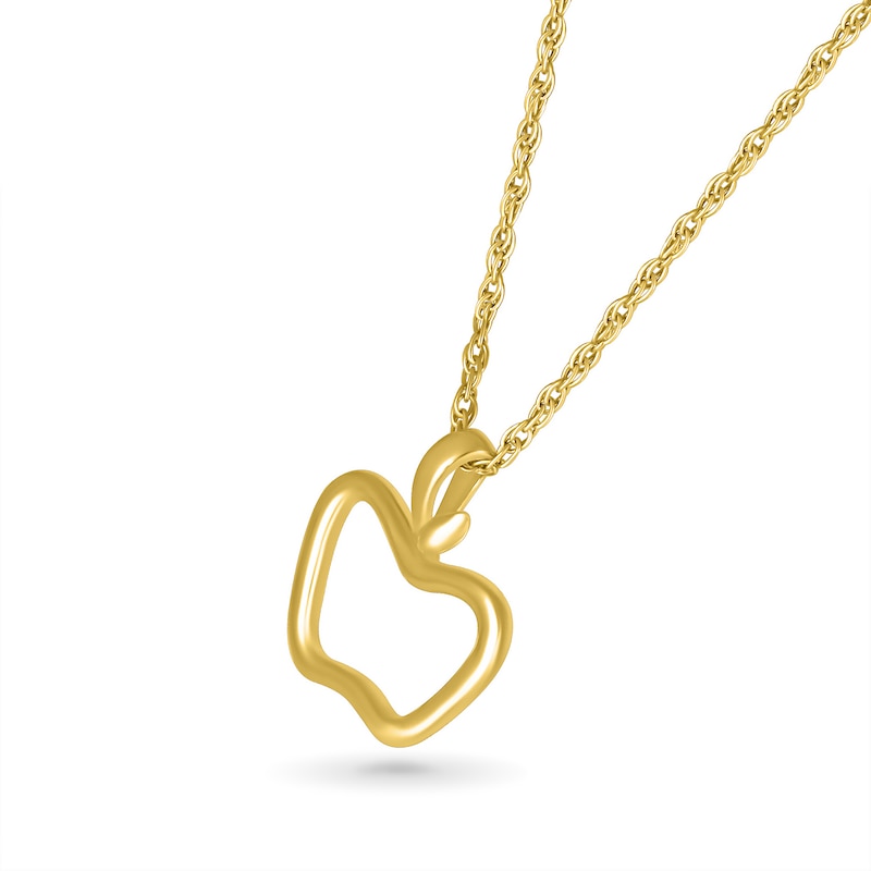 Apple Outline Pendant in 10K Gold|Peoples Jewellers