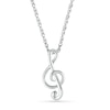 Treble Clef Pendant in 10K White Gold