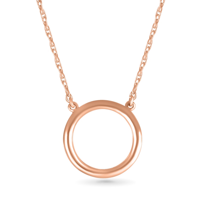 Open Circle Necklace in 10K Rose Gold - 17.5"|Peoples Jewellers