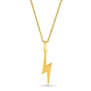 Lightning Bolt Drop Pendant in 10K Gold