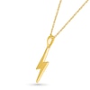 Lightning Bolt Drop Pendant in 10K Gold