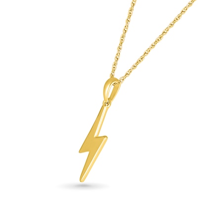 Lightning Bolt Drop Pendant in 10K Gold