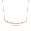 Thumbnail Image 0 of Rope-Textured Curved Bar Necklace in 10K Rose Gold - 16.5"