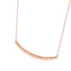 Rope-Textured Curved Bar Necklace in 10K Rose Gold - 16.5"