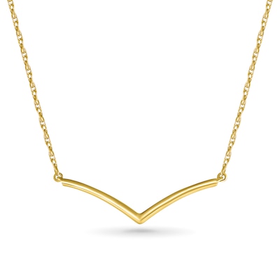 Chevron Necklace in 10K Gold - 17"