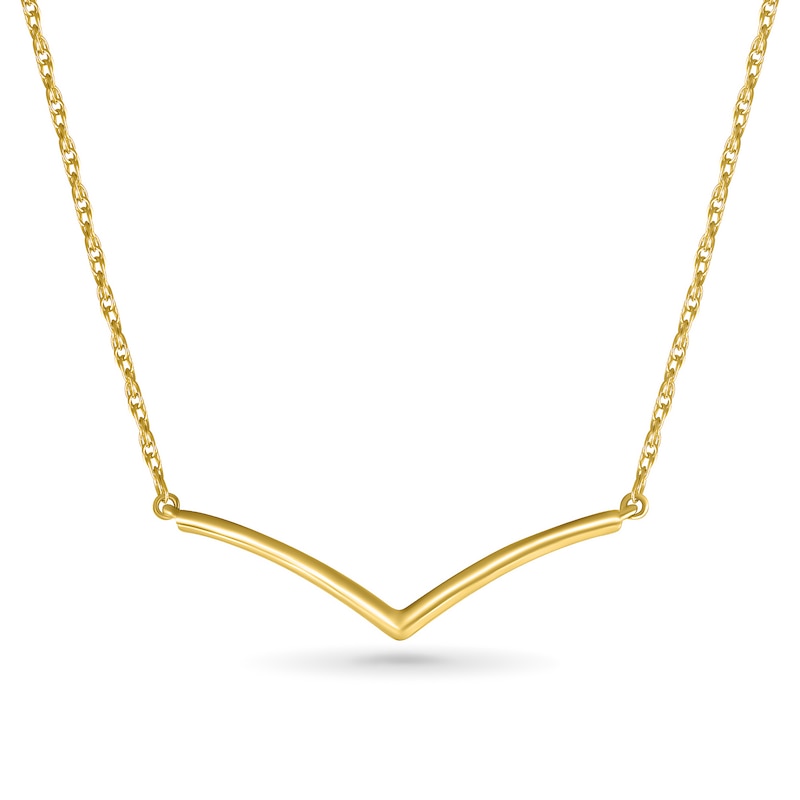 Chevron Necklace in 10K Gold - 17"