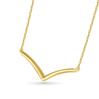 Chevron Necklace in 10K Gold - 17"