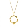 Thumbnail Image 0 of Crescent Moon and Graduated Star Open Circle Drop Pendant in 10K Gold