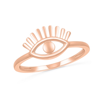 Eye with Eyelashes Ring in 10K Rose Gold