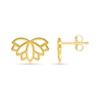 Lotus Flower Outline Stud Earrings in 10K Gold