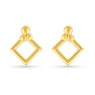 Geometric Doorknocker Stud Earrings in 10K Gold