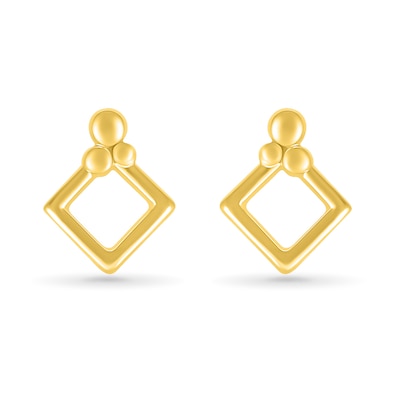 Geometric Doorknocker Stud Earrings in 10K Gold