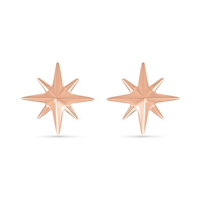 Eight-Point Star Stud Earrings in 10K Rose Gold