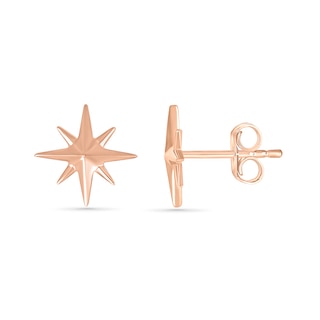 Eight-Point Star Stud Earrings in 10K Rose Gold