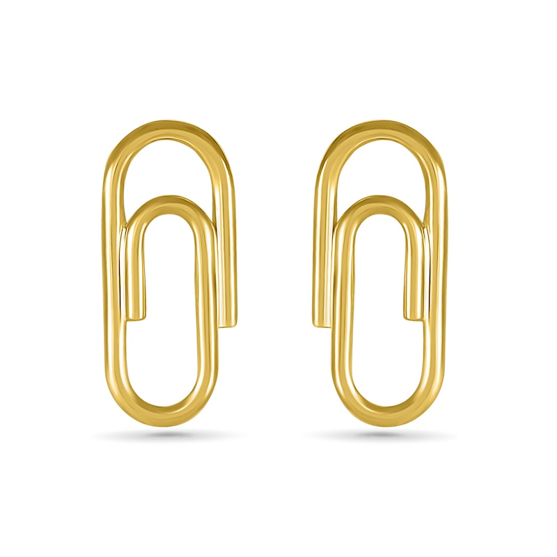 Paper Clip Stud Earrings in 10K Gold|Peoples Jewellers