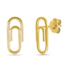 Paper Clip Stud Earrings in 10K Gold