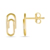 Paper Clip Stud Earrings in 10K Gold