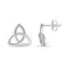 Celtic Trinity Knot Stud Earrings in 10K White Gold