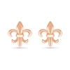 Fleur-de-Lis Stud Earrings in 10K Rose Gold