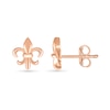 Fleur-de-Lis Stud Earrings in 10K Rose Gold