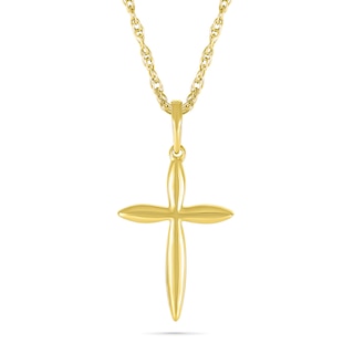 Point-Ends Cross Pendant in 10K Gold