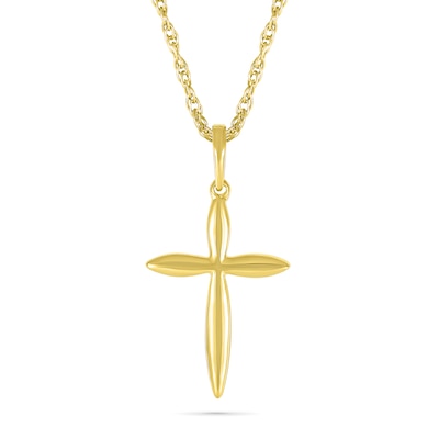 Point-Ends Cross Pendant in 10K Gold