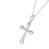 Thumbnail Image 1 of Gothic-Style Cross Pendant in 10K White Gold