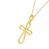 Criss-Cross "X" Loop Cross Outline Pendant in 10K Gold