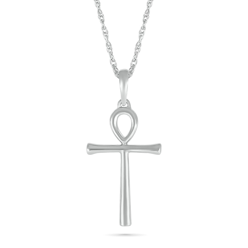 Ankh Cross Pendant in 10K White Gold|Peoples Jewellers