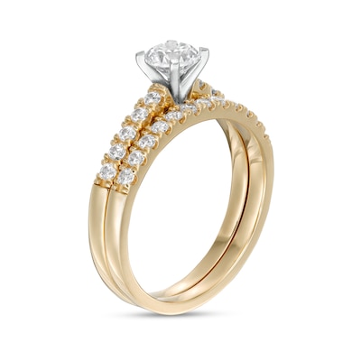 1.00 CT. T.W. Certified Canadian Diamond Bridal Set in 14K Two-Tone Gold (I/I2)