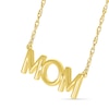 Thumbnail Image 1 of Uppercase Block "MOM" Necklace in 10K Gold - 17.25"