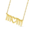 Thumbnail Image 1 of Lowercase "mom" with Heart Necklace in 10K Gold - 17.25"