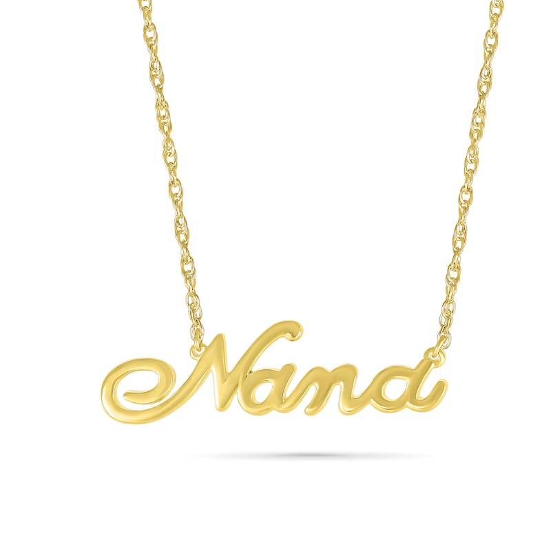 Cursive "Nana" Necklace in 10K Gold - 17.25"|Peoples Jewellers