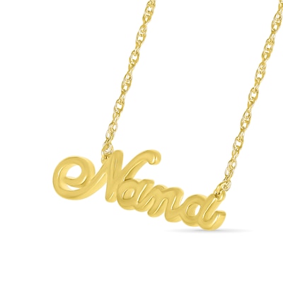 Cursive "Nana" Necklace in 10K Gold - 17.25"