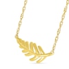 Thumbnail Image 1 of Sideways Palm Leaf Necklace in 10K Gold - 17.25"