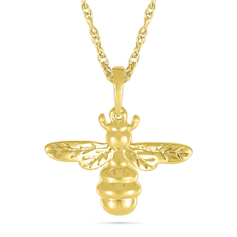 Etched Bumblebee Pendant in 10K Gold|Peoples Jewellers